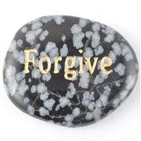 Forgive Obsidian Snowflake Word Stone