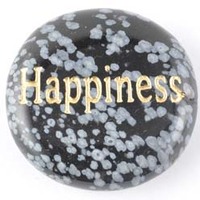 Happiness Obsidian Snowflake Word Stone