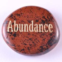 Abundance Obsidian Mahogany Word Stone