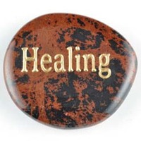 Healing Obsidian Mahogany Word Stone