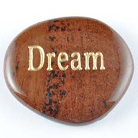 Dream Obsidian Mahogany Word Stone