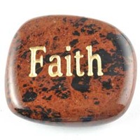 Faith Obsidian Mahogany Word Stone