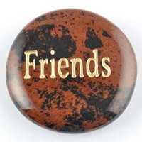 Friends Obsidian Mahogany Word Stone