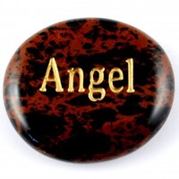 Angel Obsidian Mahogany Word Stone