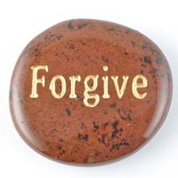 Forgive Obsidian Mahogany Word Stone