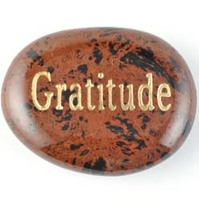Gratitude Obsidian Mahogany Word Stone