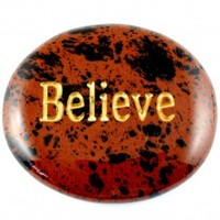 Believe Obsidian Mahogany Word Stone