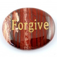 Forgive Jasper Snakeskin Red Word Stone