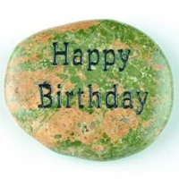 Happy Birthday Unakite Word Stone