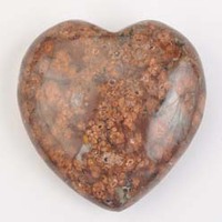 Leopardskin Jasper Heart Carving [Medium]