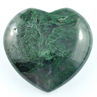 Agate Moss Heart Carving [Medium]