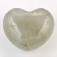 Agate Moss Heart Carving [Medium - Puffy]