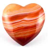 Banded Carnelian Heart Carving [Medium]