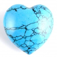 Blue Turquoise Howlite Heart Carving [Medium]