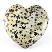 Dalmatian Jasper Heart Carving [Medium]
