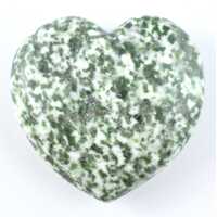 Green Spot Jade Heart Carving [Medium]