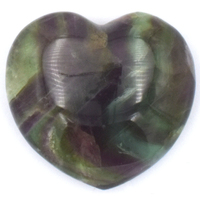 Rainbow Fluorite Heart Carving [Medium]