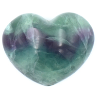 Rainbow Fluorite Heart Carving [Medium - Puffy]