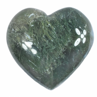 Moss Green Agate Heart Carving [Small]
