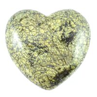 Green Snakeskin Jasper Heart Carving [Small]