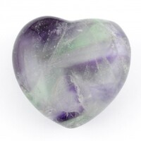 Rainbow Fluorite Heart Carving [Small]