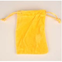 Yellow Velvet Jewellery Bags [pkt 10]
