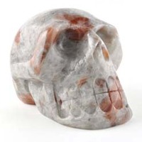 Sunstone Crystal Skull Carving [Large]