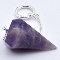 Chevron Amethyst Six Sided Pendulum