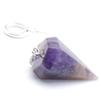 Chevron Amethyst Six Sided Pendulum