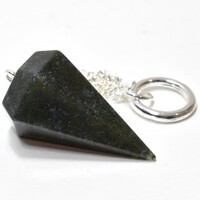 Green Moss Agate Six Sided Pendulum