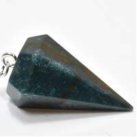 Bloodstone Six Sided Pendulum