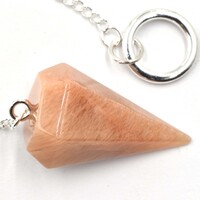 Cream Moonstone Six Sided Pendulum