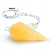 Orange Calcite Six Sided Pendulum