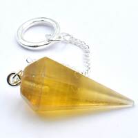 Yellow Fluorite Six Sided Pendulum