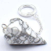 White Howlite Six Sided Pendulum