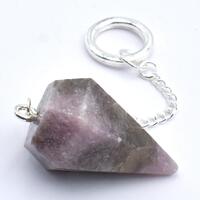Pink Lepidolite Six Sided Pendulum