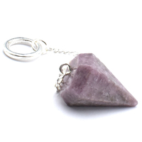 Pink Lepidolite Six Sided Pendulum