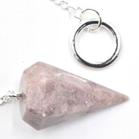Pink Lepidolite Six Sided Pendulum