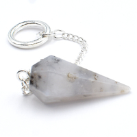 Moss Agate Six Sided Pendulum