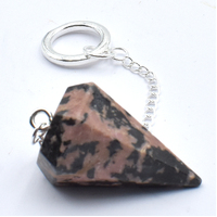 Rhodonite Six Sided Pendulum