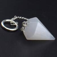 White Selenite Six Sided Pendulum