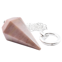 Pink Petrified Wood Six Sided Pendulum