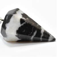 Black &amp; White Zebra Jasper Six Sided Pendulum