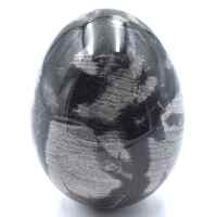 White Silver Leaf Jasper Egg Carving