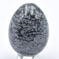 White Snowflake Obsidian Egg Carving