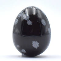 White Snowflake Obsidian Egg Carving