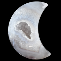 Agate Moon Geode Carving