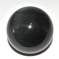 Rainbow Obsidian Sphere Carving