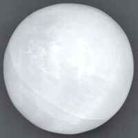 White Selenite Sphere Carving