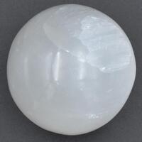 White Selenite Sphere Carving